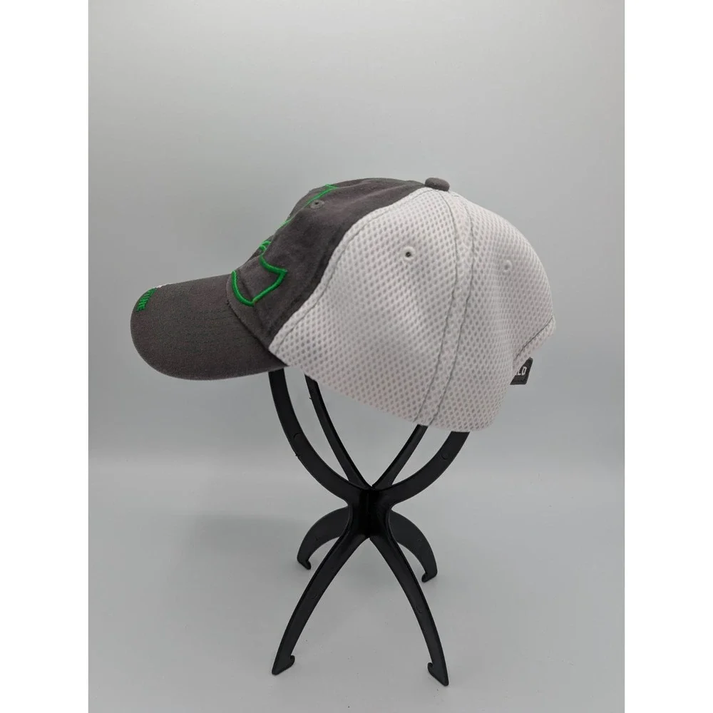 Stine Seeds Hat Mens White Gray Farmer Cap‎ Green Logo Jersey Mesh Modern Design